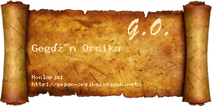 Gegán Orsika névjegykártya